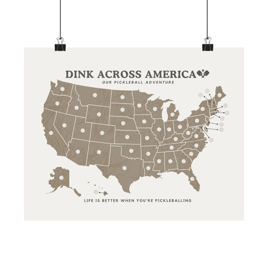 Dink Across America Vintage Fill-In-The-Pickleball Print