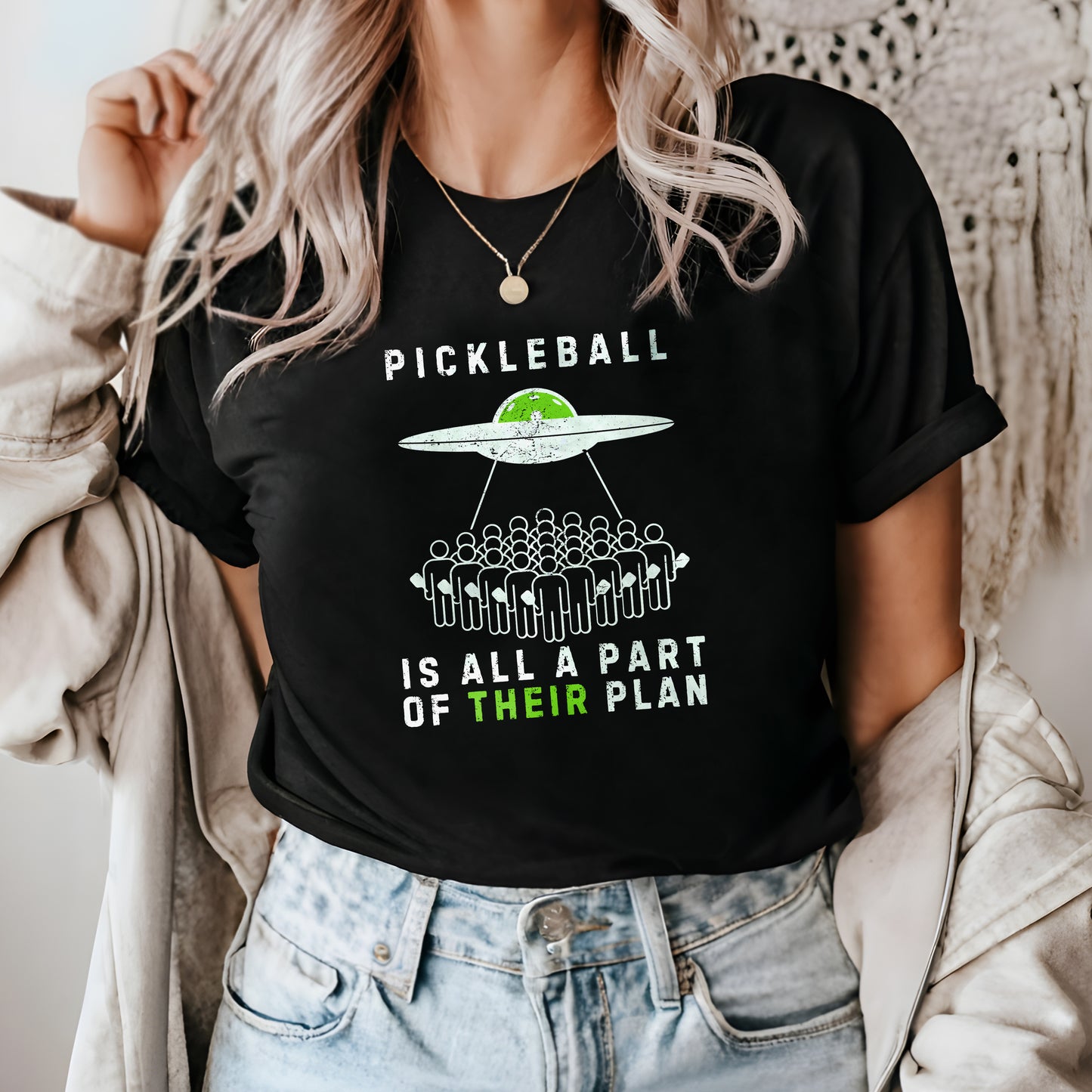 Alien Pickleballers Unisex Cotton Tee