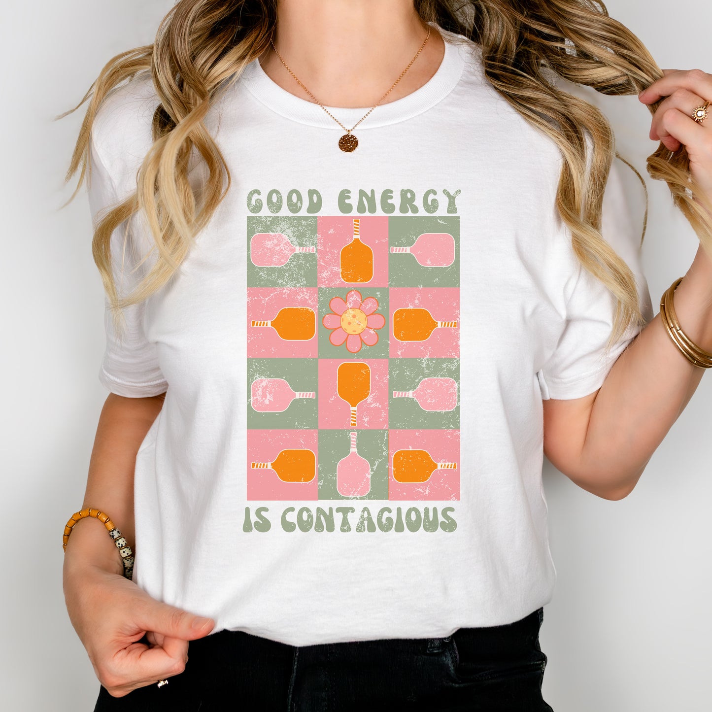 Good Energy Is Contagious Unisex Cotton Tee