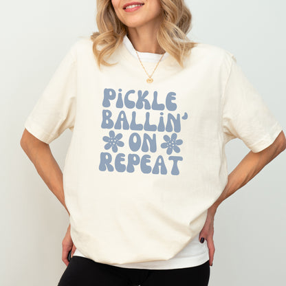 Pickleballin' On Repeat Unisex Cotton Tee