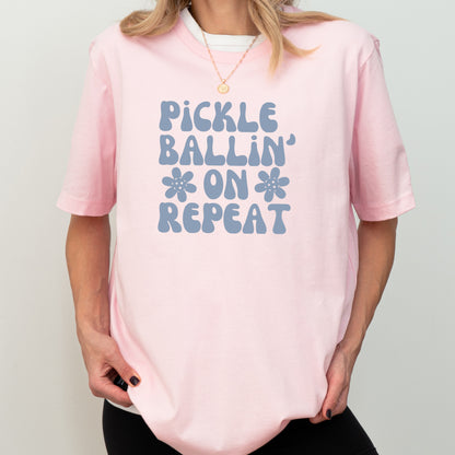 Pickleballin' On Repeat Unisex Cotton Tee