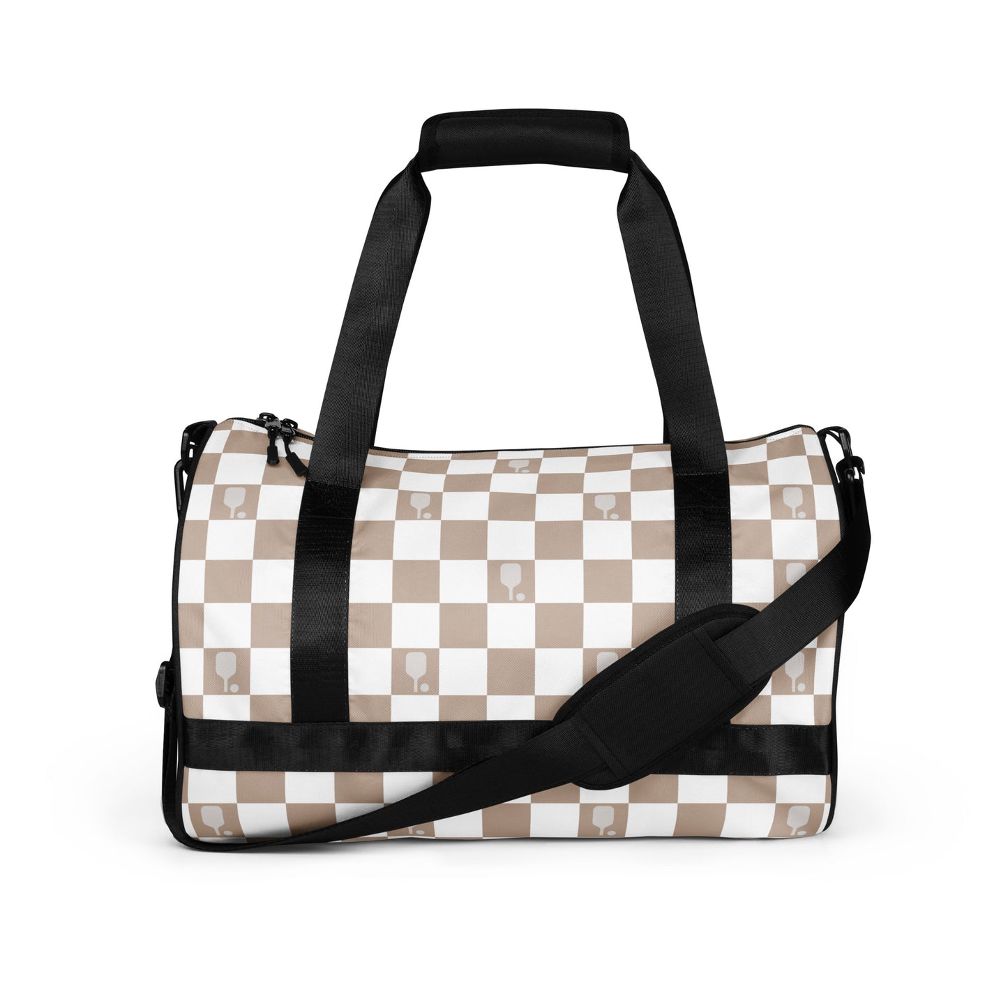 Tan Pickleball Checkered Paddle Bag