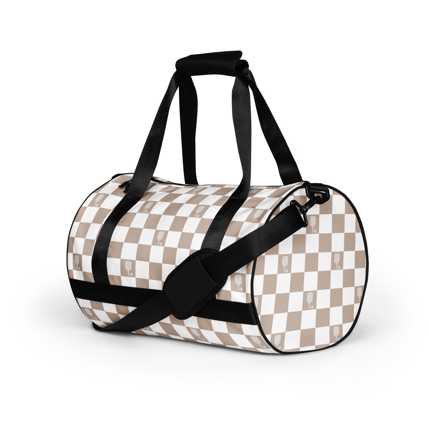 Tan Pickleball Checkered Paddle Bag