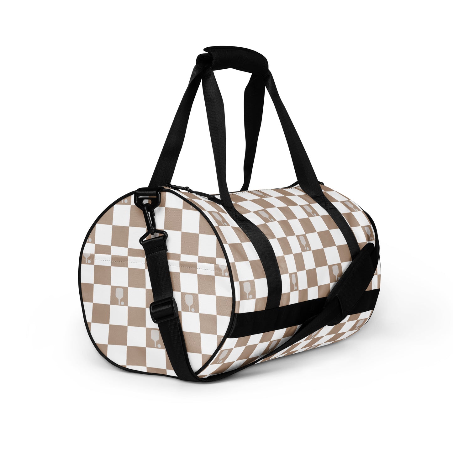 Tan Pickleball Checkered Paddle Bag