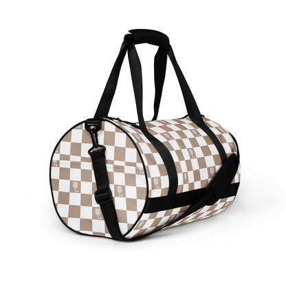 Tan Pickleball Checkered Paddle Bag