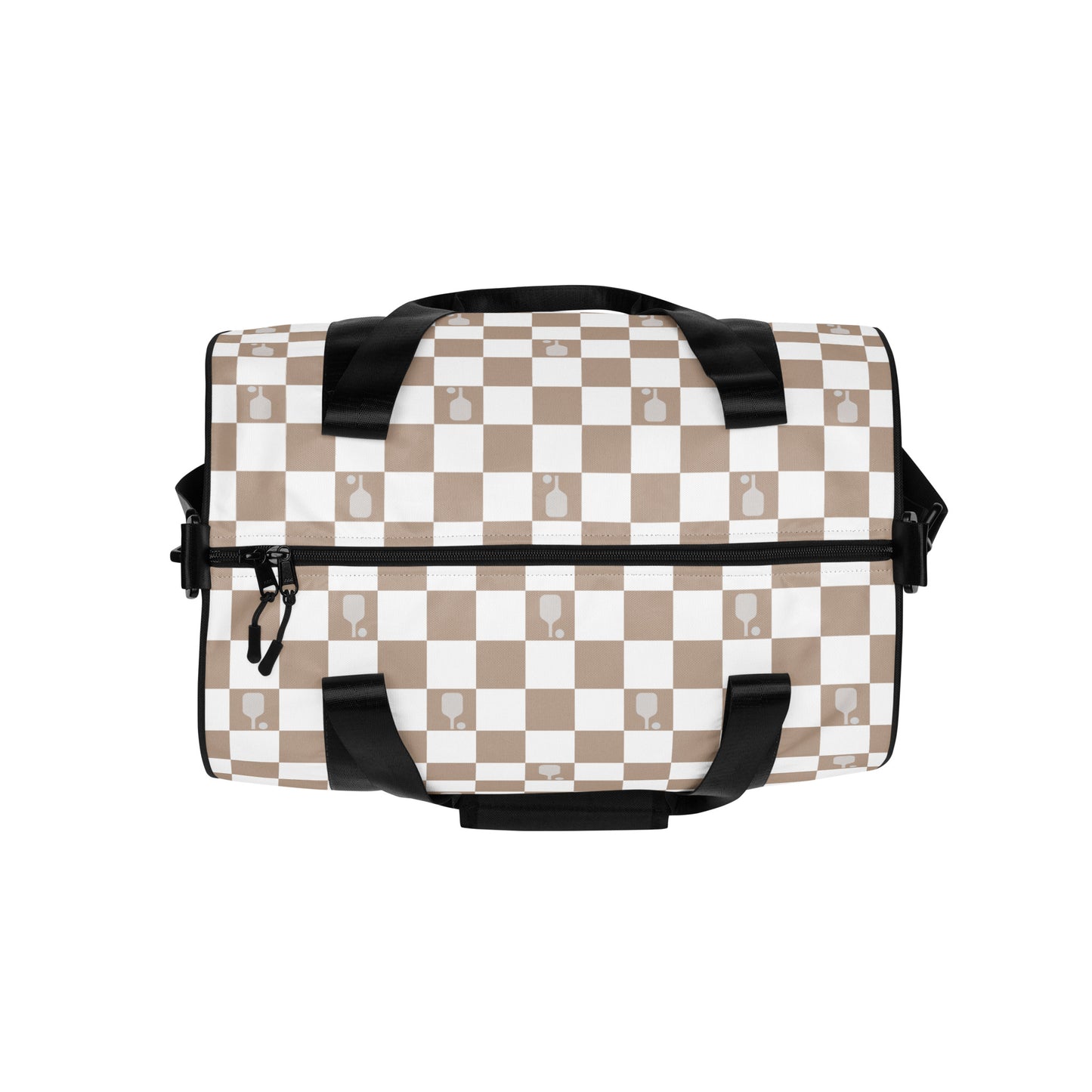 Tan Pickleball Checkered Paddle Bag