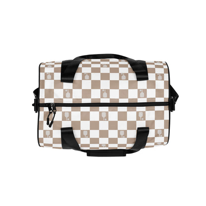 Tan Pickleball Checkered Paddle Bag