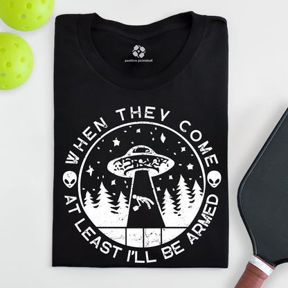 Armed Against The Aliens Unisex Cotton Tee