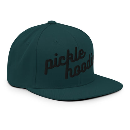 Picklehoodie 3D Puff Embroidered Snapback Hat