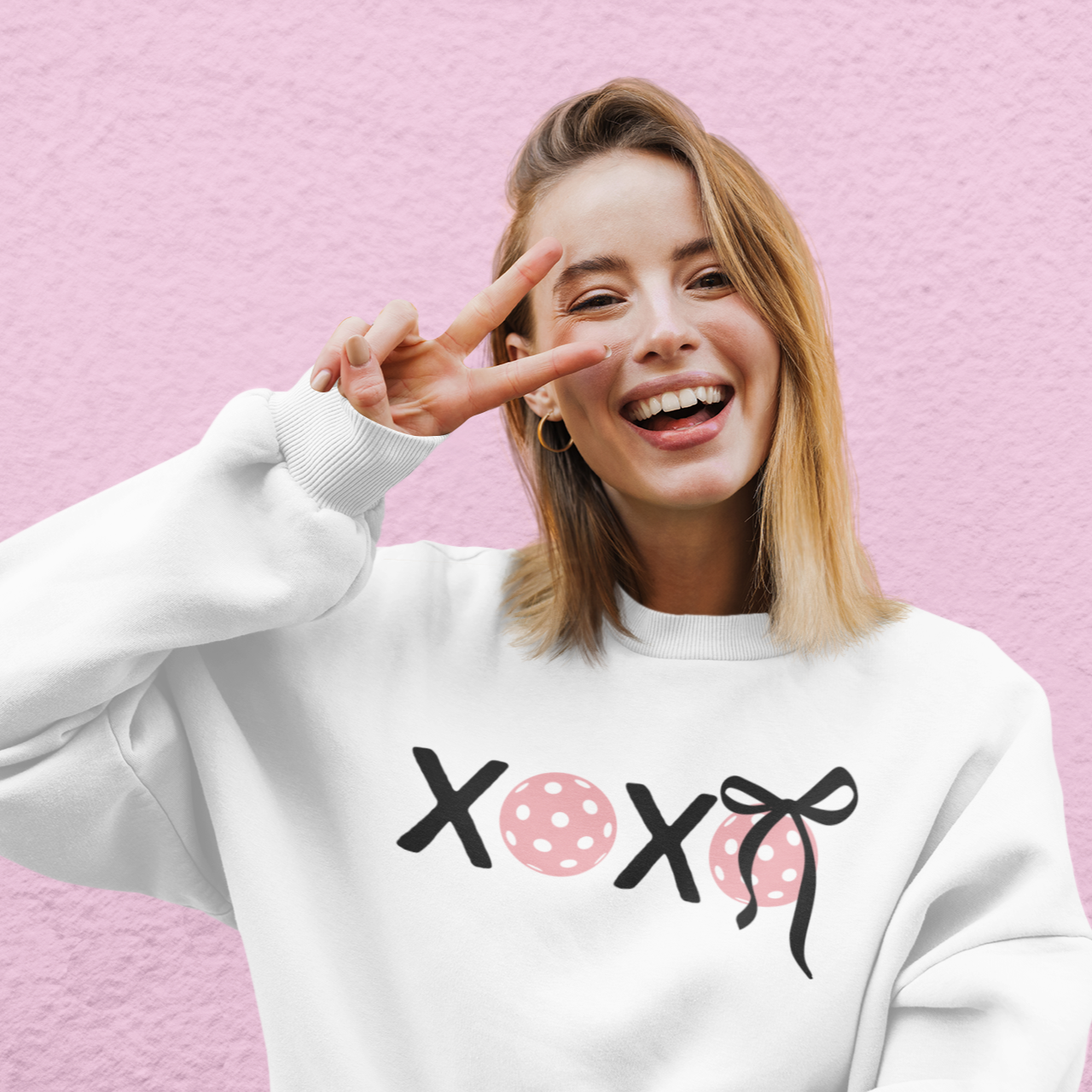 XOXO Coquette Pickleball Crewneck Sweatshirt