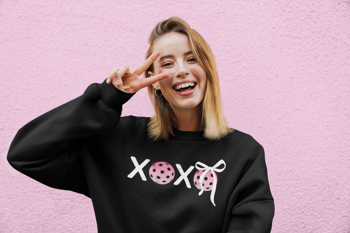 XOXO Coquette Pickleball Crewneck Sweatshirt