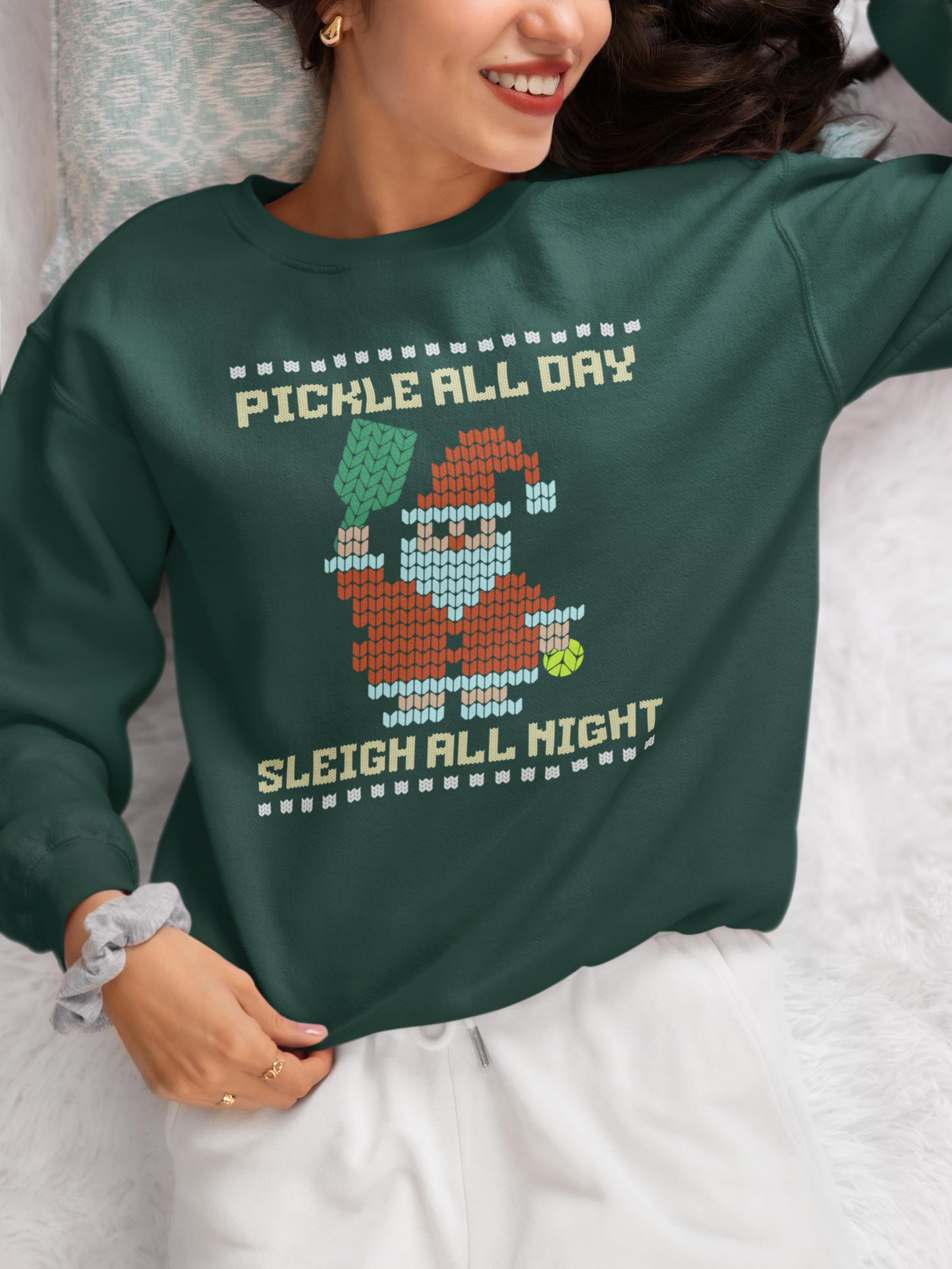 Pickleball All Day Ugly Christmas Sweater