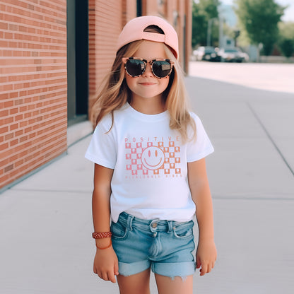 Pink and Orange Positive Pickleball Vibes Youth Short Sleeve Tee