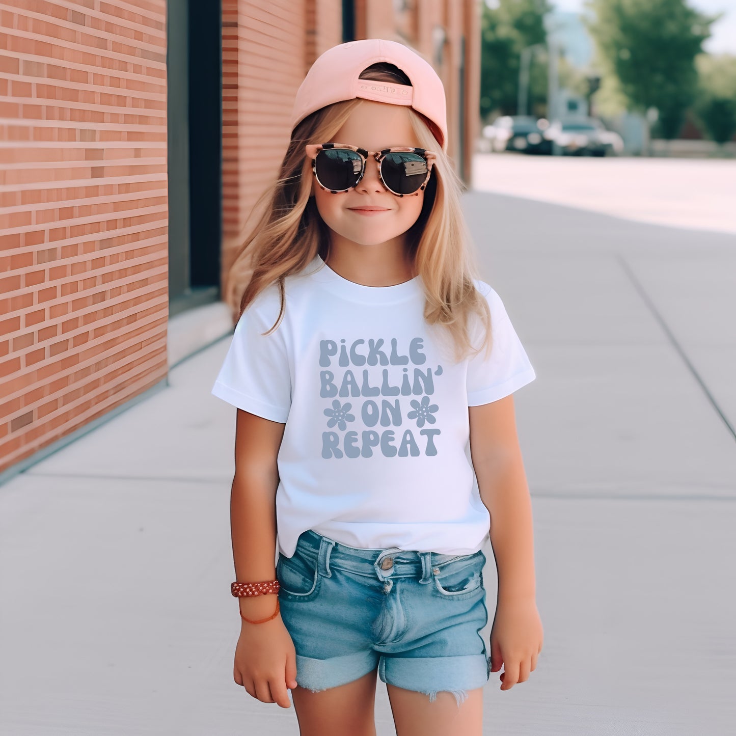 Pickleballin' On Repeat Youth Cotton Short Sleeve Tee