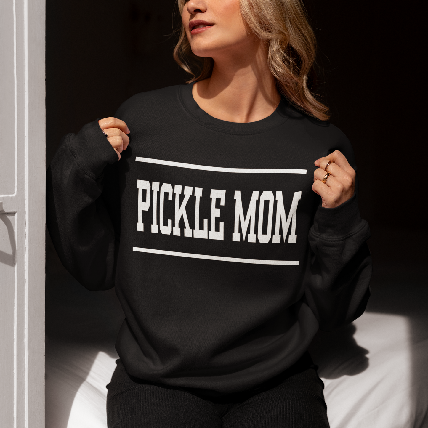 Varsity Pickle Mom Pickleball Premium Sweatshirt