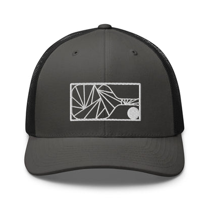 Embroidered Geometric Paddle Trucker Hat