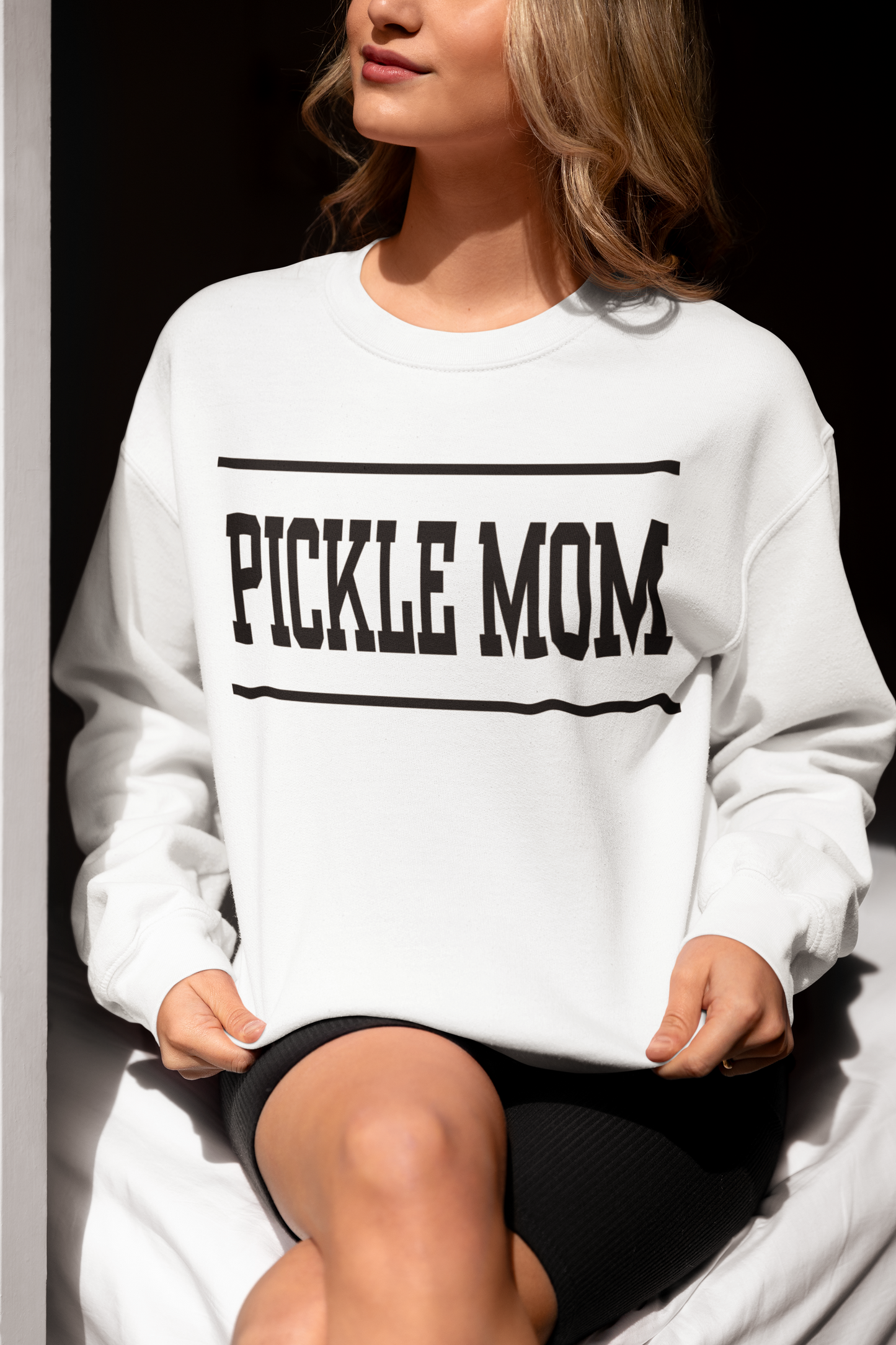 Varsity Pickle Mom Pickleball Premium Sweatshirt