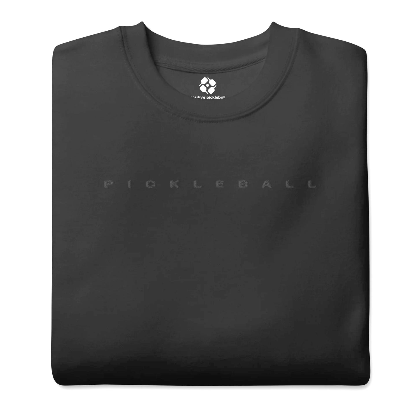 Embroidered Black on Black Pickleball Unisex Premium Sweatshirt